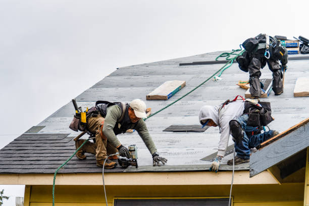 Professional Gutter Installation technician working in Stockton, IA